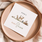 Eenvoudige Woodland Forest Animals Baby shower ser Servet