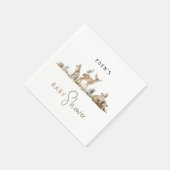 Eenvoudige Woodland Forest Animals Baby shower ser Servet (Hoek)