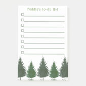 Eenvoudige Woodland Pine Trees Post-it® Notes (Voorkant)