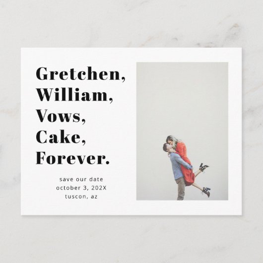 Eenvoudige woordenlijst Opslaan van de datum Foto  Briefkaart (Voorkant)