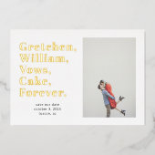 Eenvoudige Word-lijst Opslaan Datum fotokaart Folie Uitnodiging (Voorkant)