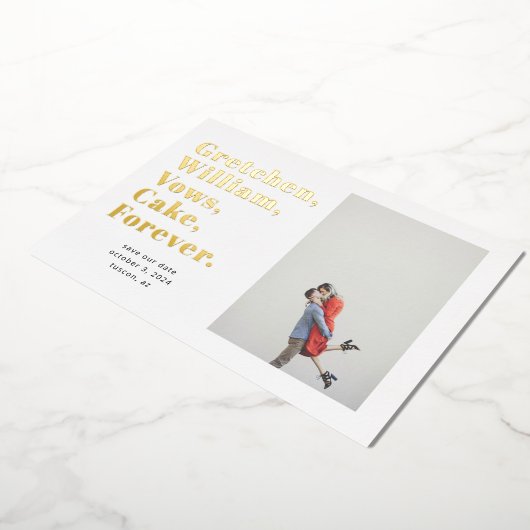 Eenvoudige Word-lijst Opslaan Datum fotokaart Folie Uitnodiging (Gedraaid)