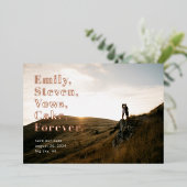 Eenvoudige Word-lijst Opslaan Datum grote fotokaar Folie Uitnodiging (Staand Voorkant)