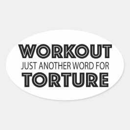 Eenvoudige Workout Humor Funny Gym Ovale Sticker