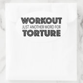 Eenvoudige Workout Humor Funny Gym Ovale Sticker (Tas)
