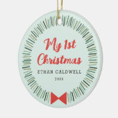 Eenvoudige Wreate Eerste Kerstversiering - Mint Keramisch Ornament (Links)