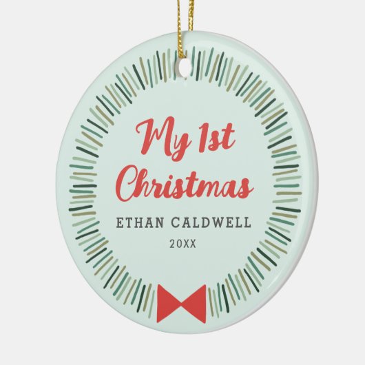 Eenvoudige Wreate Eerste Kerstversiering - Mint Keramisch Ornament (Links)