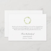 Eenvoudige Wreatshandtekening Funeral Dank u Bedankkaart (Voorkant / Achterkant)