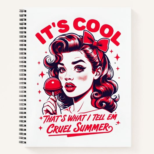 Eenvoudige wrede zomer 1950's Design - Notitieboek (Voorkant)