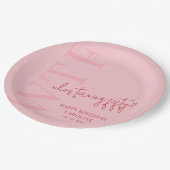 Eenvoudige WTF | Roze Rood 50ste verjaardag Papieren Bordje (Gekanteld)