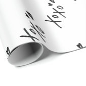 Eenvoudige XOXO-belettering in zwart patroon Cadeaupapier (Rol Hoek)