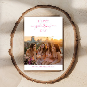 Eenvoudige Xoxo Girly Pink Happy Galentines Day Fo Feestdagenkaart