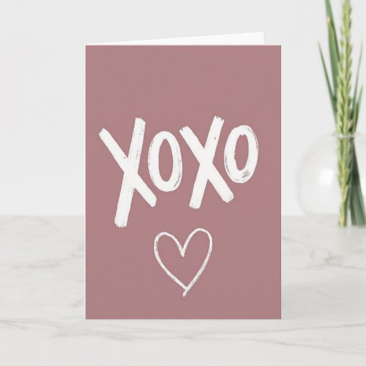 Eenvoudige Xoxo Hart Liefde Kaart (Voorkant)