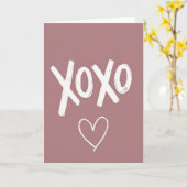 Eenvoudige Xoxo Hart Liefde Kaart (Gele Bloem)