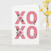 Eenvoudige Xoxo Rozen Liefde Kaart (Gele Bloem)