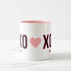 Eenvoudige Xoxo Workout Schattigee Valentijnsdag Tweekleurige Koffiemok