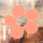 Eenvoudige Y2k roze bloem groot Raamsticker (Vel 2)