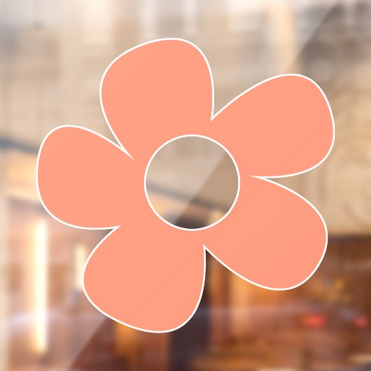 Eenvoudige Y2k roze bloem groot Raamsticker (Vel 2)