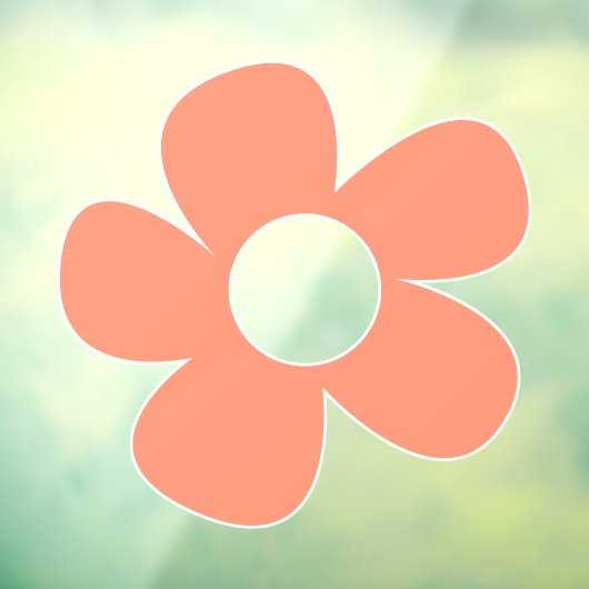 Eenvoudige Y2k roze bloem groot Raamsticker (Vel 3)