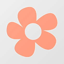 Eenvoudige Y2k roze bloem groot Raamsticker