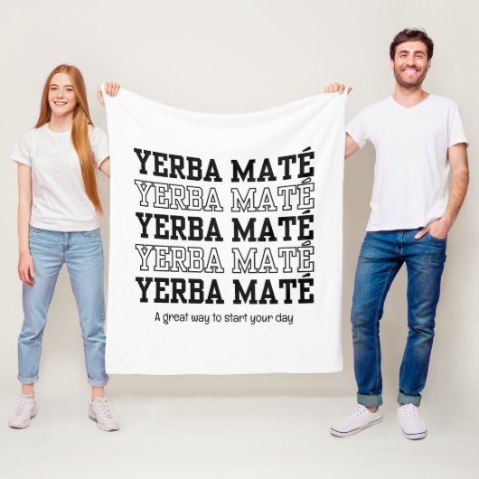 Eenvoudige YERBE MATE Motivatie Wit Fleece Deken (In situ)