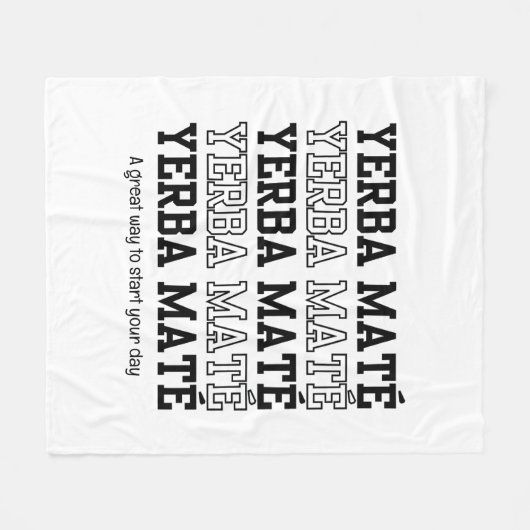 Eenvoudige YERBE MATE Motivatie Wit Fleece Deken (Voorkant (Horizontaal))