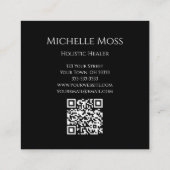 Eenvoudige Yin Yang Gold Holistic Healer QR-code Vierkante Visitekaartje (Achterkant)