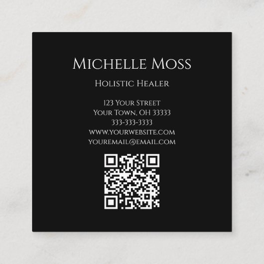 Eenvoudige Yin Yang Gold Holistic Healer QR-code Vierkante Visitekaartje (Achterkant)