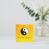 Eenvoudige Yin Yang Gold Holistic Healer QR-code Vierkante Visitekaartje (Staand voorkant)