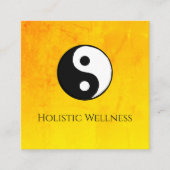 Eenvoudige Yin Yang Gold Holistic Healer QR-code Vierkante Visitekaartje (Voorkant)
