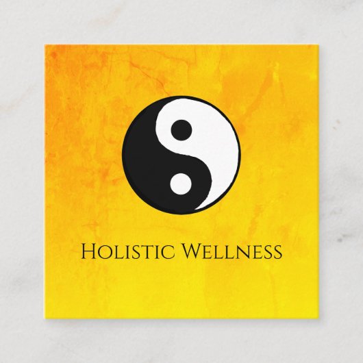 Eenvoudige Yin Yang Gold Holistic Healer QR-code Vierkante Visitekaartje (Voorkant)