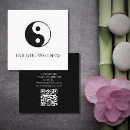 Eenvoudige Yin Yang Symbool Holistische Healer QR- Vierkante Visitekaartje