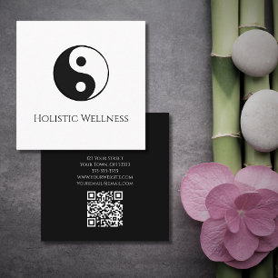 Eenvoudige Yin Yang Symbool Holistische Healer QR- Vierkante Visitekaartje