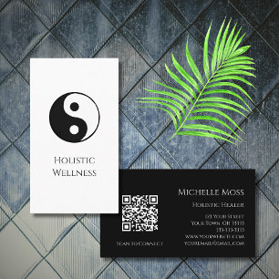 Eenvoudige Yin Yang Symbool Holistische Wellness Q Visitekaartje