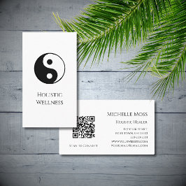 Eenvoudige Yin Yang Symbool QR code Holistische We Visitekaartje