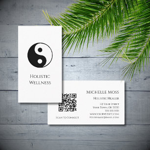 Eenvoudige Yin Yang Symbool QR code Holistische We Visitekaartje