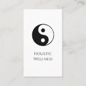Eenvoudige Yin Yang Symbool QR code Holistische We Visitekaartje (Voorkant)