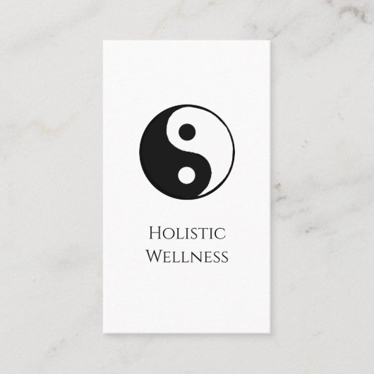 Eenvoudige Yin Yang Symbool QR code Holistische We Visitekaartje (Voorkant)