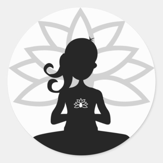 Eenvoudige yoga silhouet Sticker (Voorkant)