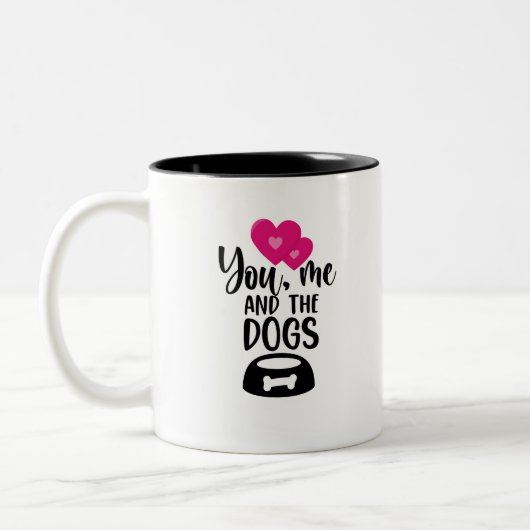 Eenvoudige 'You Me & The Dogs' Quote Mok (Links)