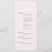 Eenvoudige zachte blos Elegante Romantische Solid  Menu (Voorkant)