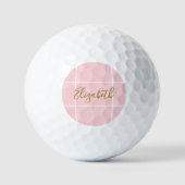 Eenvoudige zachte roze minimalistische aangepaste  golfballen (Voorkant)