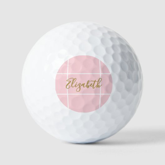 Eenvoudige zachte roze minimalistische aangepaste golfballen (Voorkant)