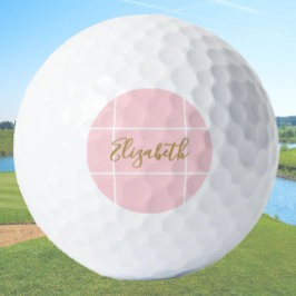 Eenvoudige zachte roze minimalistische aangepaste  golfballen