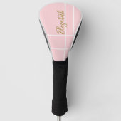 Eenvoudige zachte roze minimalistische aangepaste  golfheadcover (Voorkant)