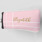 Eenvoudige zachte roze minimalistische aangepaste  golfheadcover (Voorkant)