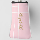 Eenvoudige zachte roze minimalistische aangepaste  golfheadcover (Draai 90)