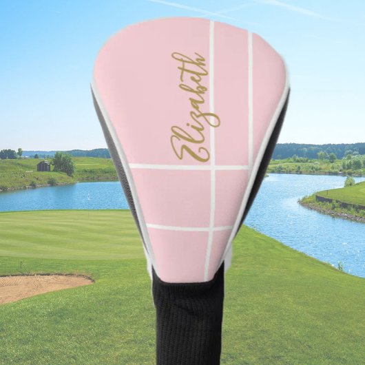 Eenvoudige zachte roze minimalistische aangepaste  golfheadcover