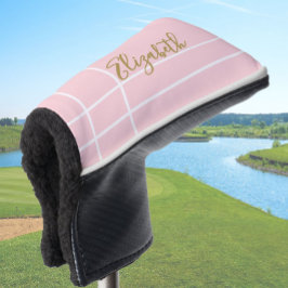 Eenvoudige zachte roze minimalistische aangepaste  golfheadcover