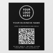 Eenvoudige Zakelijk Logo QR Code Zwart Raamsticker (Vel)